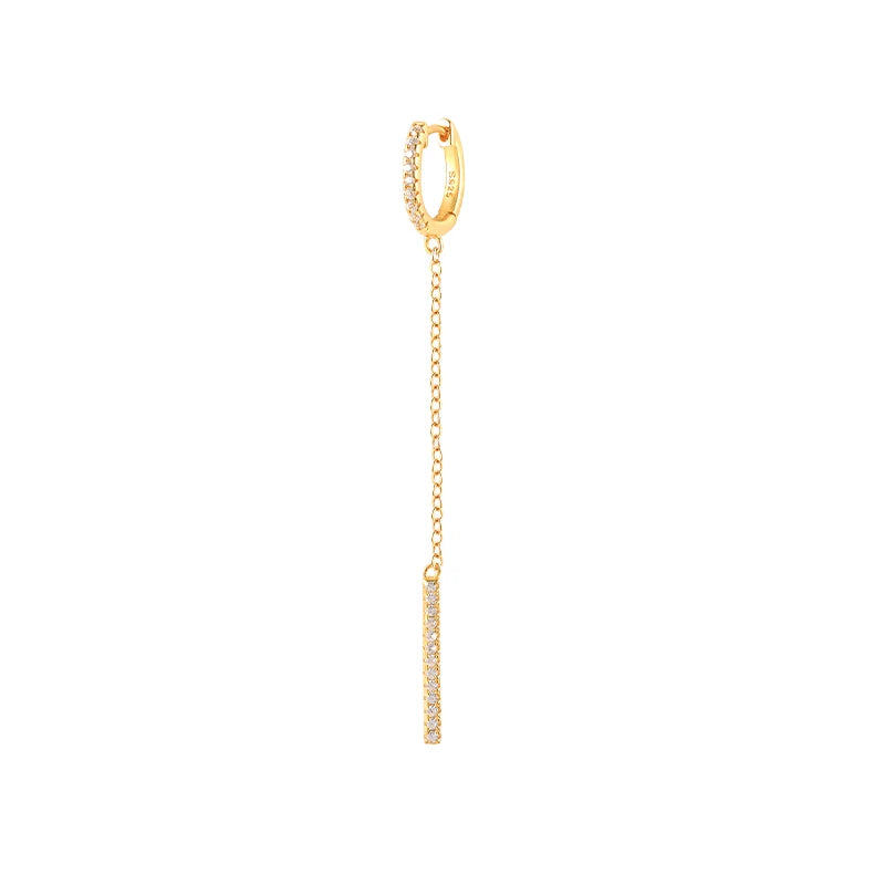 925 Sterling Silver Plated Chain Hoop Earrings for Women