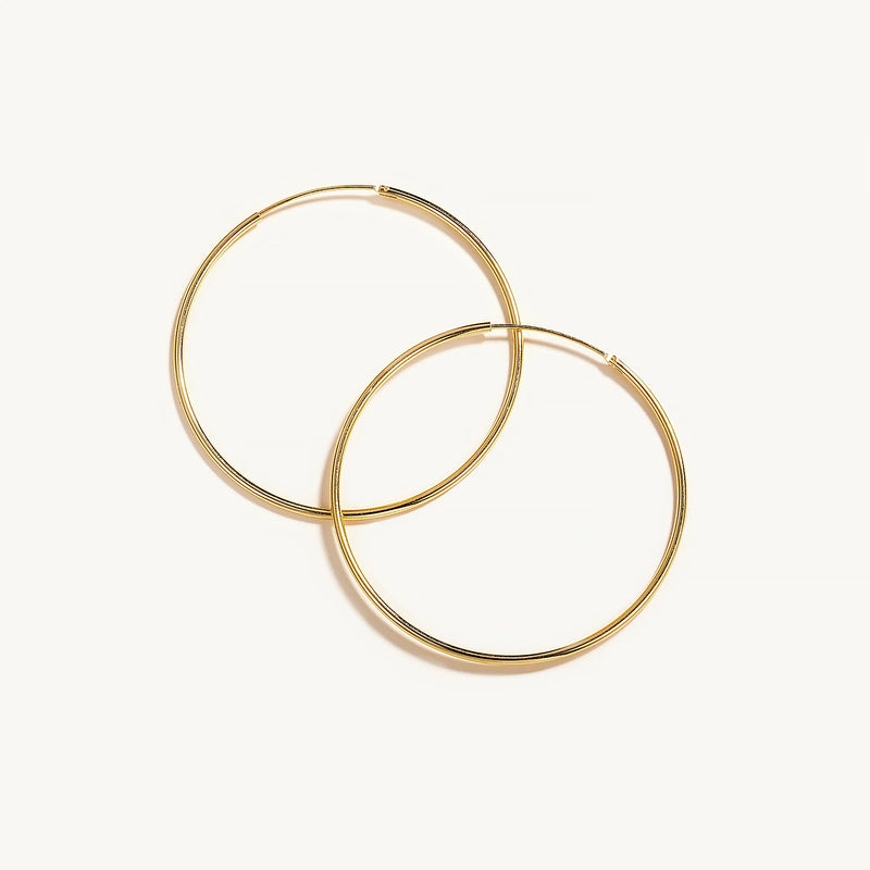 925 Sterling Silver Circle Hoop Earrings 50mm