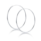 925 Sterling Silver Circle Hoop Earrings 50mm