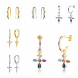 CANNER Cross Crystal Cz Women's Accessories Earrings Vintage Stud Earrings