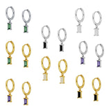 CANNER Y2K Earrings White/Black/Green/Purple Cz Crystal Hoops Jewelry