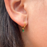CANNER Y2K Earrings White/Black/Green/Purple Cz Crystal Hoops Jewelry