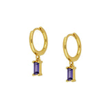 CANNER Y2K Earrings White/Black/Green/Purple Cz Crystal Hoops Jewelry