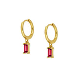 CANNER Y2K Earrings White/Black/Green/Purple Cz Crystal Hoops Jewelry