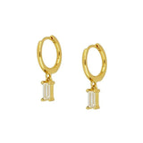 CANNER Y2K Earrings White/Black/Green/Purple Cz Crystal Hoops Jewelry