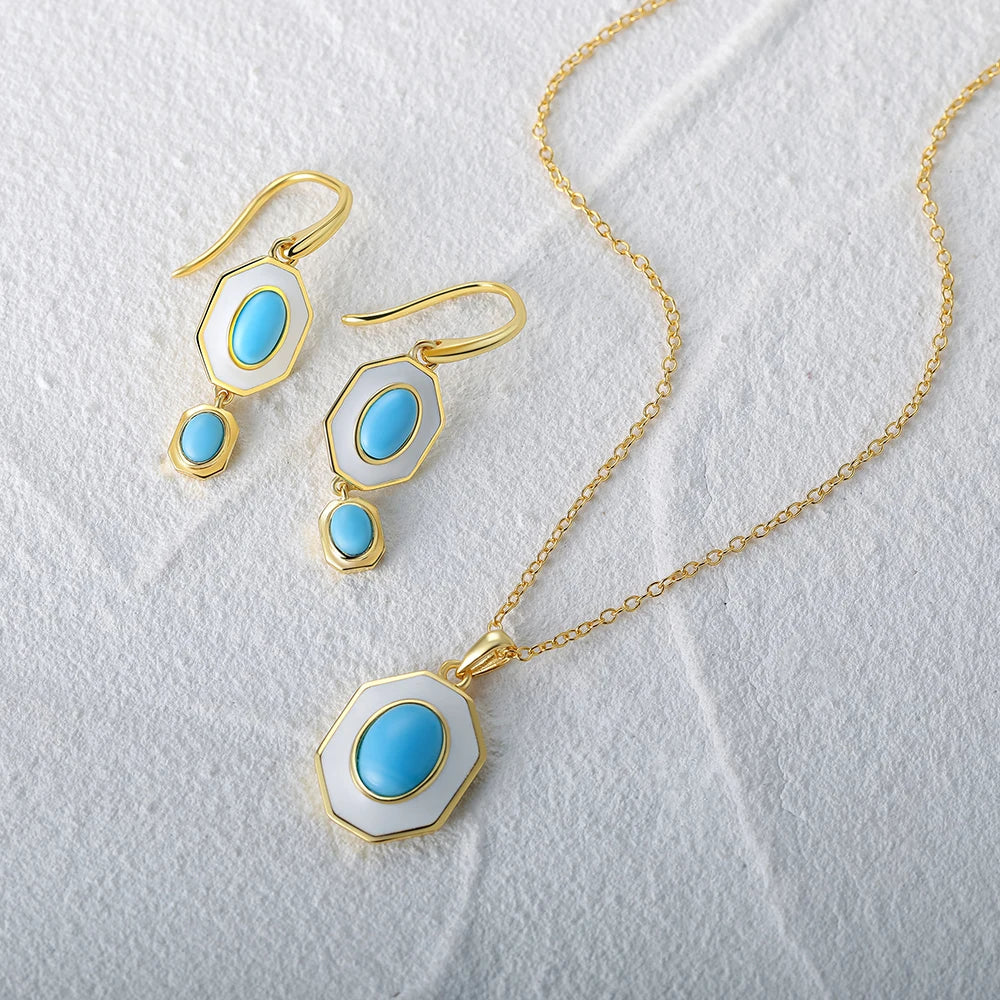 Vintage Enamel Drop Earrings 925 Sterling Silver