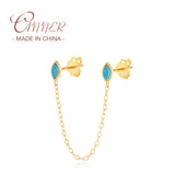 925 Silver CZ Chain Earring for Women