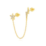 925 Silver CZ Chain Earring for Women
