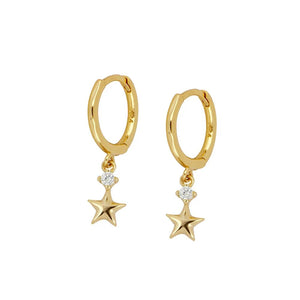 Sterling Silver Small Cross Hoop Earrings