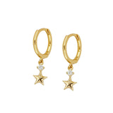 Sterling Silver Small Cross Hoop Earrings