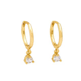 Sterling Silver Small Cross Hoop Earrings