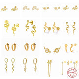 Snake Series Dangle Cartilage Piercing 925 Silver Studs Earrings