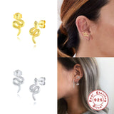 Snake Series Dangle Cartilage Piercing 925 Silver Studs Earrings