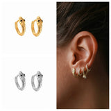 Snake Series Dangle Cartilage Piercing 925 Silver Studs Earrings