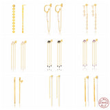 925 Sterling Silver Drop Long Hanging Earrings Tassel Earring Stylish Jewelry