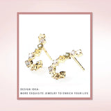 925 Sterling Silver S-Shaped Cubic Zirconia Stud Earrings For Women