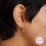 925 Sterling Silver S-Shaped Cubic Zirconia Stud Earrings For Women