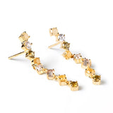 925 Sterling Silver S-Shaped Cubic Zirconia Stud Earrings For Women