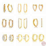 925 Silver Cubic Zirconia Hoop Earrings For Women Girls