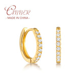 925 Silver Cubic Zirconia Hoop Earrings For Women Girls