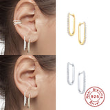 925 Silver Cubic Zirconia Hoop Earrings For Women Girls