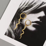 Punk Snake Animal Pendant Tassel Earrings 925 Sterling Silver Jewelry