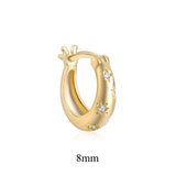 925 Sterling Silver Round Thick Hoops Earrings 8/9/11mm