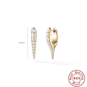 925 Sterling Silver Hoop Earrings For Women Punk Party Jewelry