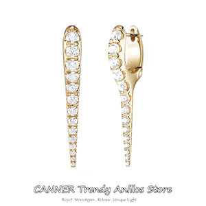 925 Sterling Silver Hoop Earrings For Women Punk Party Jewelry