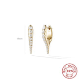 925 Sterling Silver Hoop Earrings For Women Punk Party Jewelry
