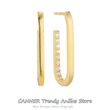 925 Sterling Silver Geometric Square Stud Earrings for Women