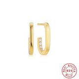925 Sterling Silver Geometric Square Stud Earrings for Women
