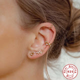 925 Sterling Silver Stud Earrings with Zircon Crystal