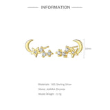 925 Sterling Silver Stud Earrings with Zircon Crystal