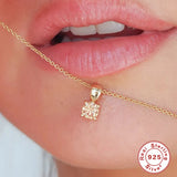 925 Sterling Silver Zircon Pendant Necklace for Women
