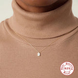925 Sterling Silver Zircon Pendant Necklace for Women