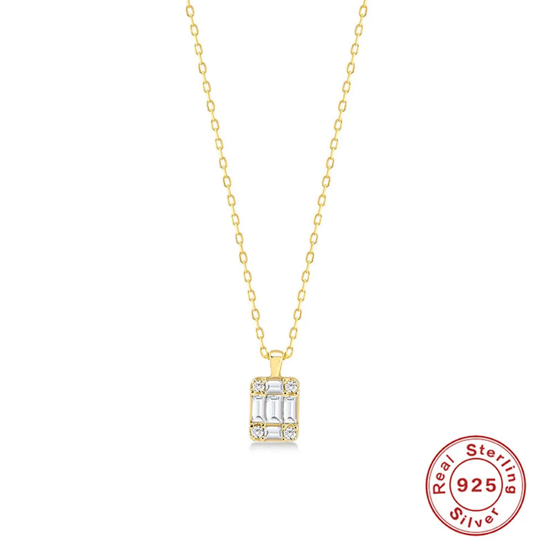 925 Sterling Silver Zircon Pendant Necklace for Women