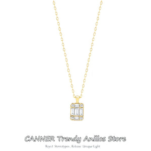 925 Sterling Silver Zircon Pendant Necklace for Women