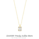925 Sterling Silver Zircon Pendant Necklace for Women