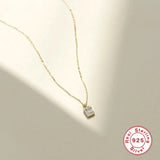 925 Sterling Silver Zircon Pendant Necklace for Women