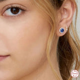 Plata Real 925 Sterling Silver Zircon Stud Earring - Women's Jewelry