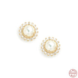 Plata Real 925 Sterling Silver Zircon Stud Earring - Women's Jewelry