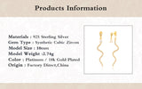 Snake Pendant Stud Earrings 925 Silver 18k Plated Fine Jewelry