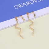 Snake Pendant Stud Earrings 925 Silver 18k Plated Fine Jewelry
