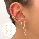 Snake Pendant Stud Earrings 925 Silver 18k Plated Fine Jewelry