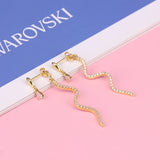 Snake Pendant Stud Earrings 925 Silver 18k Plated Fine Jewelry