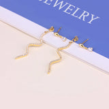 Snake Pendant Stud Earrings 925 Silver 18k Plated Fine Jewelry