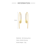 925 Sterling Silver Snake Chain Stud Earrings with Tassel Dangles