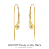 925 Sterling Silver Snake Chain Stud Earrings with Tassel Dangles