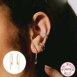 925 Sterling Silver Snake Chain Stud Earrings with Tassel Dangles